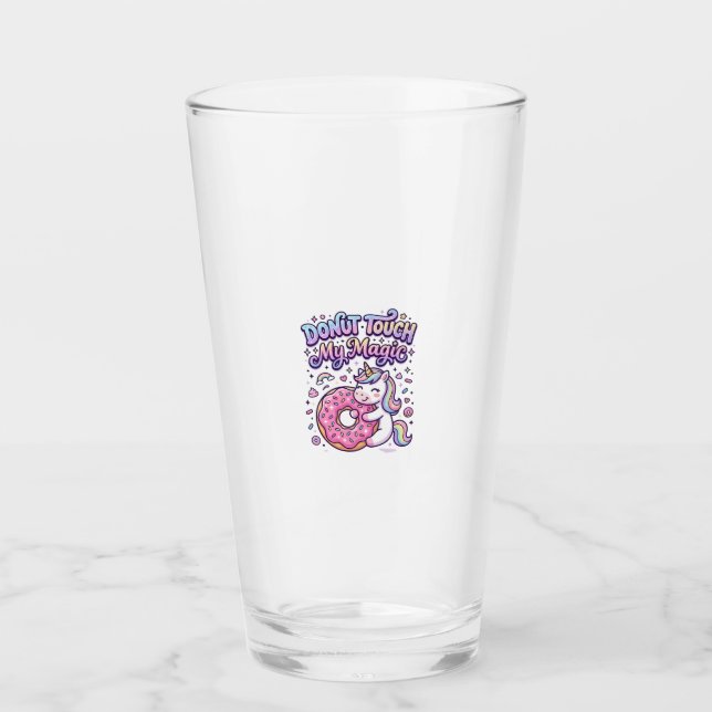 Unicorn Doughnut Touch My Magic Gift Idea Sticker  Glass (Front)