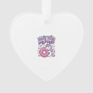 Unicorn Doughnut Touch My Magic Gift Idea Sticker  Ornament