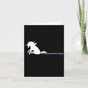 Unicorn Dragging Rainbows Funny Adult S  Card