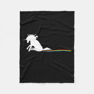 Unicorn Dragging Rainbows Funny Adult S  Fleece Blanket