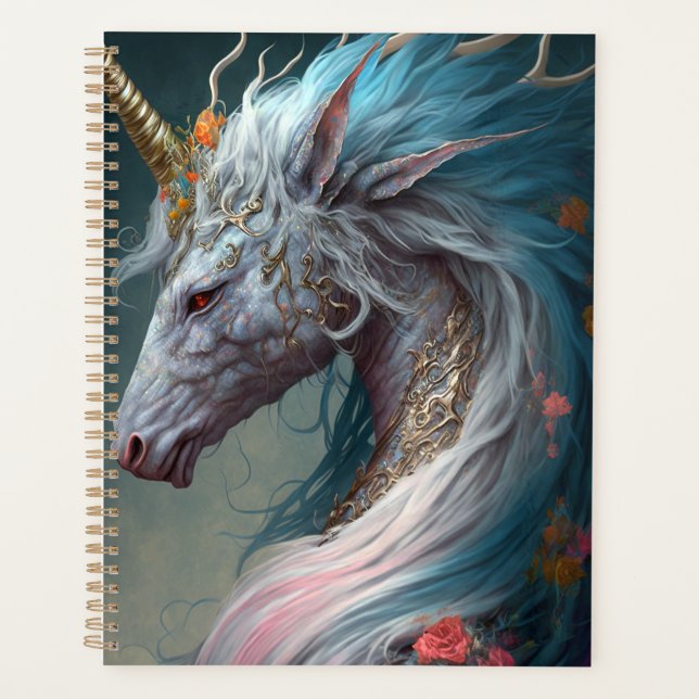 Unicorn Dragon Fantasy Art Planner (Front)