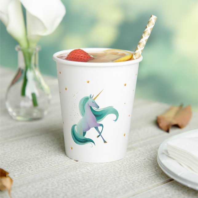 Unicorn & Dragon Paper Cup – Fantasy Party (Insitu)