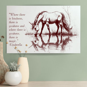 Unicorn Drawing Custom Quote Inspirational  Poster