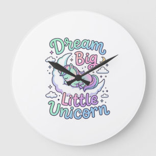 Unicorn Dream Big Little Unicorn Gift Idea Vector Large Clock