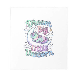 Unicorn Dream Big Little Unicorn Gift Idea Vector  Notepad