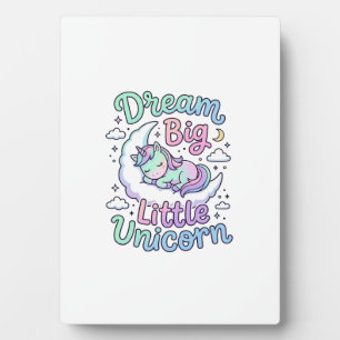 Unicorn Dream Big Little Unicorn Gift Idea Vector  Plaque