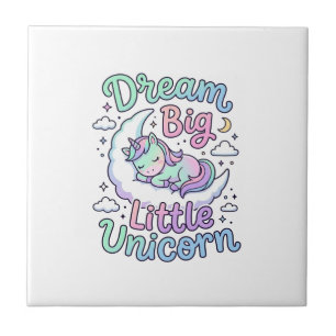 Unicorn Dream Big Little Unicorn Gift Idea Vector  Tile
