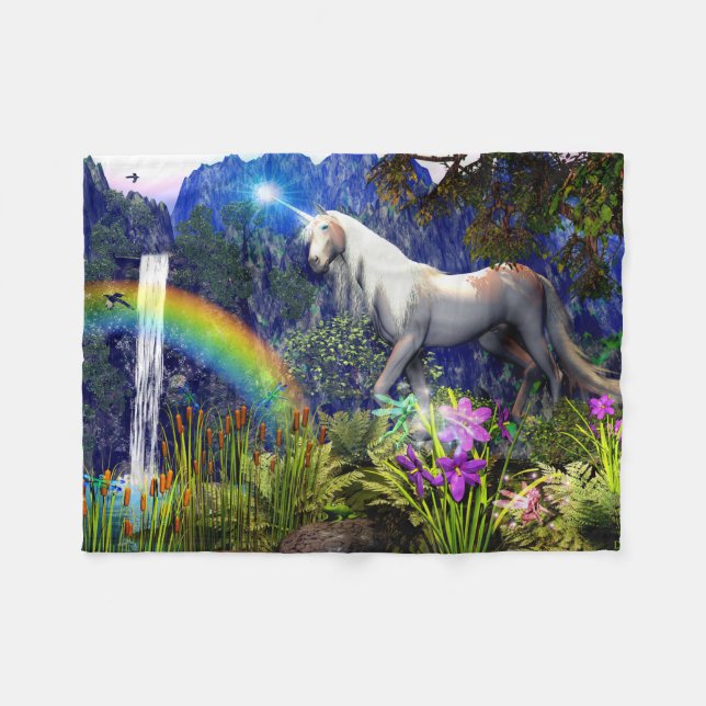 Unicorn Dream Fleece Blanket By DreamFlame 5D (Front (Horizontal))