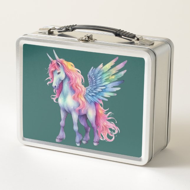 Unicorn Dreams: Back-to-School  Metal Lunch Box (Front)