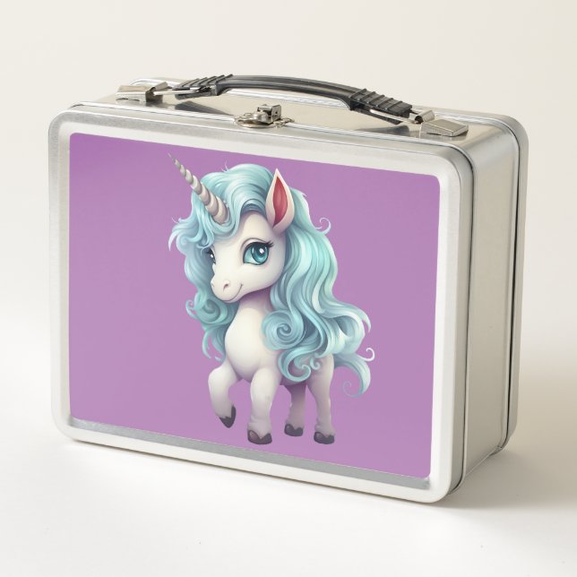 Unicorn Dreams: Back-to-School  Metal Lunch Box (Front)