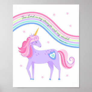 Unicorn Dreams Psalm28:7 Wall Art print 1 of 3