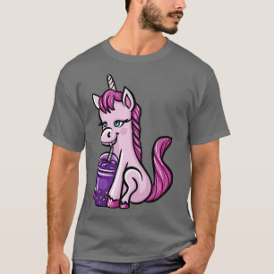 Unicorn Drinking Boba Milk Tea 2 T-Shirt