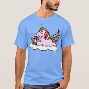 Unicorn Drinking Boba Milk Tea T-Shirt