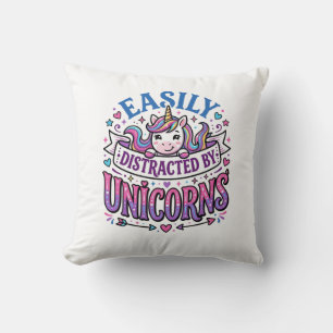 Unicorn Easily Distracted by Unicorns Commercial C Cushion