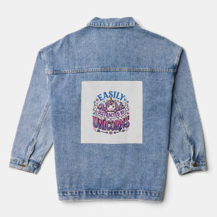 Unicorn Easily Distracted by Unicorns Commercial C Denim Jacket