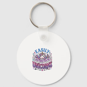Unicorn Easily Distracted by Unicorns Commercial C Key Ring