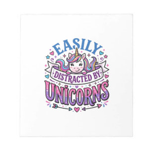 Unicorn Easily Distracted by Unicorns Commercial C Notepad