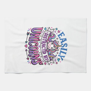 Unicorn Easily Distracted by Unicorns Commercial C Tea Towel