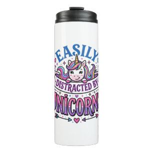 Unicorn Easily Distracted by Unicorns Commercial C Thermal Tumbler