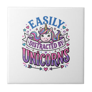 Unicorn Easily Distracted by Unicorns Commercial C Tile