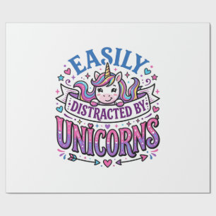 Unicorn Easily Distracted by Unicorns Commercial C Wrapping Paper