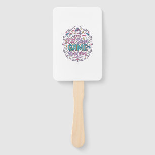 Unicorn Eat Sleep Game Unicorn Playful Print on De Hand Fan