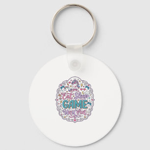 Unicorn Eat Sleep Game Unicorn Playful Print on De Key Ring
