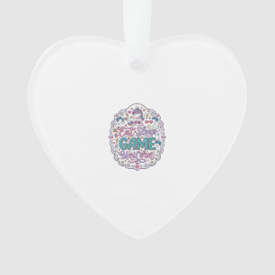 Unicorn Eat Sleep Game Unicorn Playful Print on De Ornament