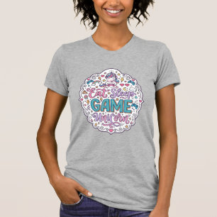 Unicorn Eat Sleep Game Unicorn Playful Print on De T-Shirt