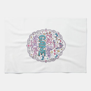 Unicorn Eat Sleep Game Unicorn Playful Print on De Tea Towel