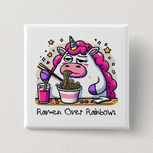 Unicorn Eating Ramen 15 Cm Square Badge