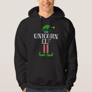 Unicorn Elf Matching Family Christmas Party Hoodie
