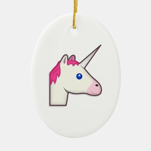unicorn emoji ceramic tree decoration (Front)