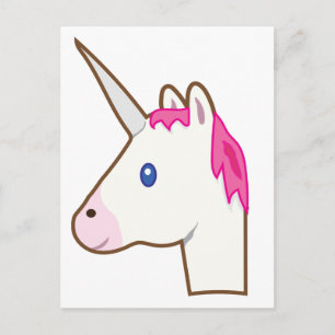 Unicorn emoji postcard