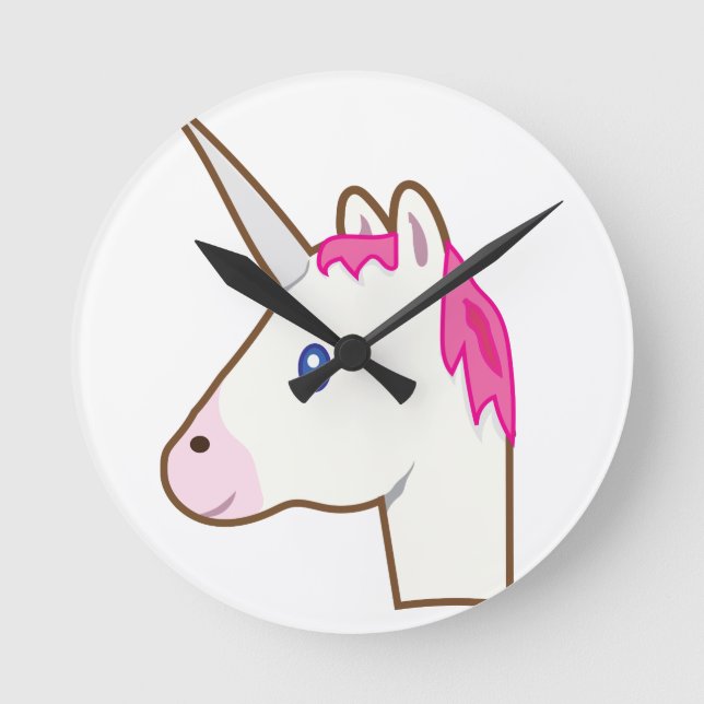Unicorn emoji round clock (Front)