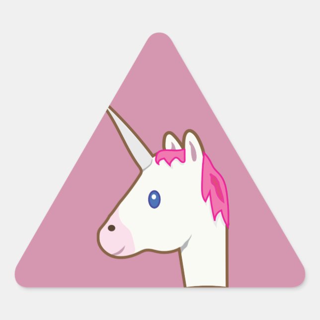 Unicorn emoji triangle sticker (Front)