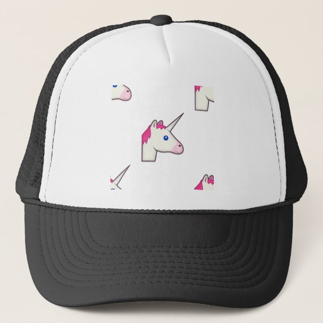 unicorn emoji trucker hat (Front)