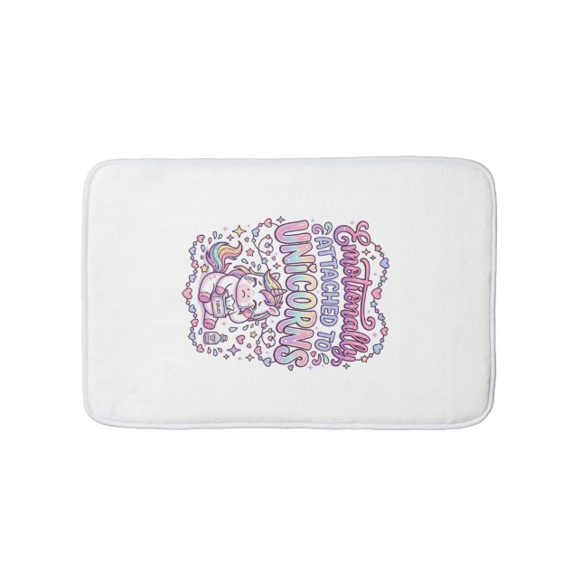Unicorn Emotionally Attached to Unicorns Original  Bath Mat (Front)
