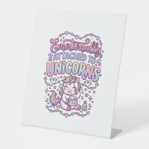 Unicorn Emotionally Attached to Unicorns Original Pedestal Sign