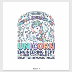 Unicorn Engineering Dept Bold Typography T-Shirt D