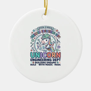 Unicorn Engineering Dept Bold Typography T-Shirt D Ceramic Tree Decoration