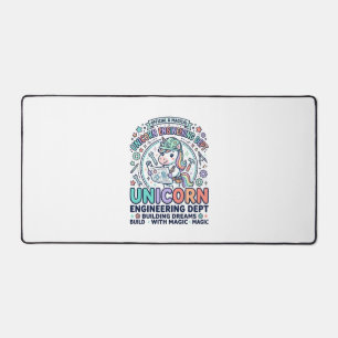 Unicorn Engineering Dept Bold Typography T-Shirt D Desk Mat