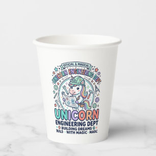 Unicorn Engineering Dept Bold Typography T-Shirt D Paper Cups