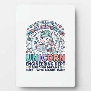 Unicorn Engineering Dept Bold Typography T-Shirt D Plaque