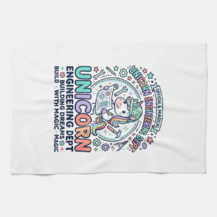 Unicorn Engineering Dept Bold Typography T-Shirt D Tea Towel