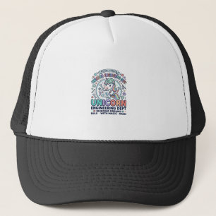 Unicorn Engineering Dept Bold Typography T-Shirt D Trucker Hat