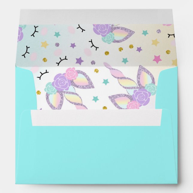Unicorn Envelope Magical Unicorn Birthday Party (Back (Bottom))
