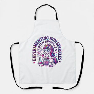 Unicorn Experimenting with Sparkles Commercial Cut Apron