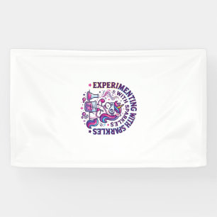 Unicorn Experimenting with Sparkles Commercial Cut Banner