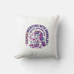 Unicorn Experimenting with Sparkles Commercial Cut Cushion
